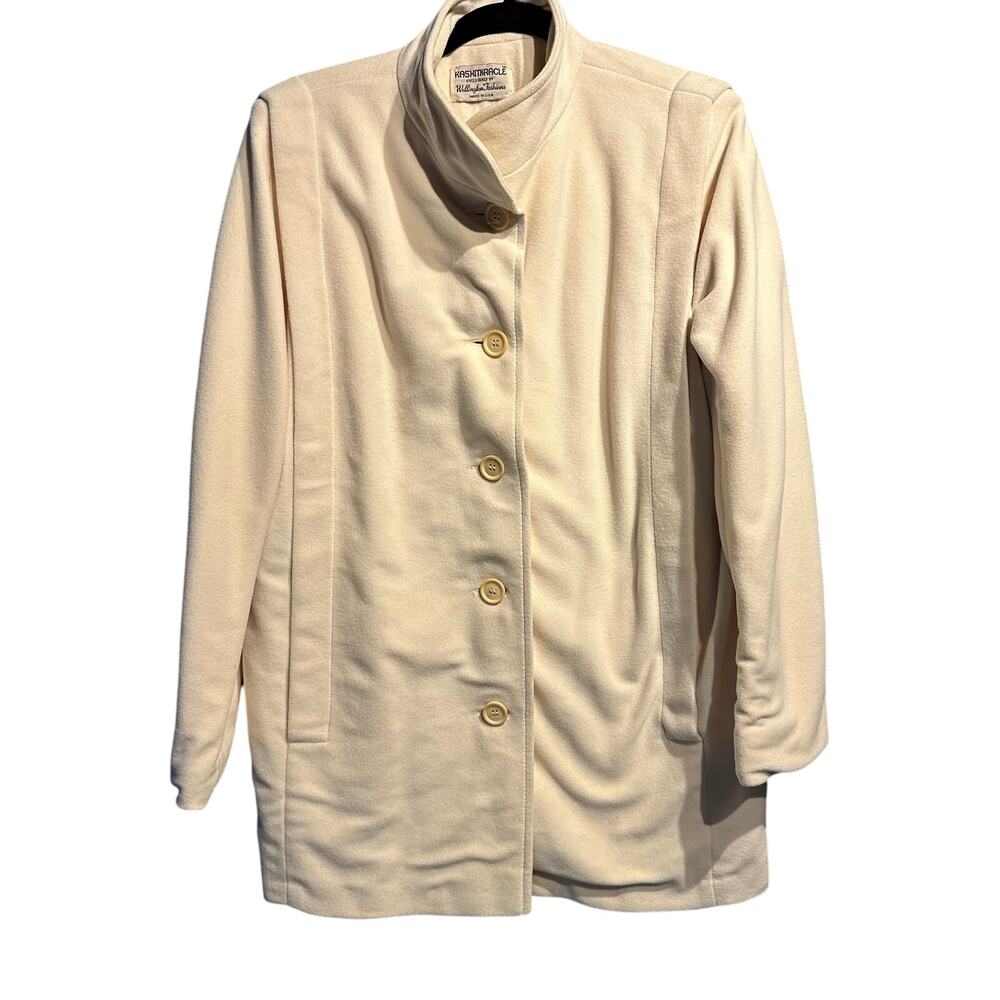 Kashmiracle Size XL jacket Cream Made in USA Wellington Fashions Vintage Elegant